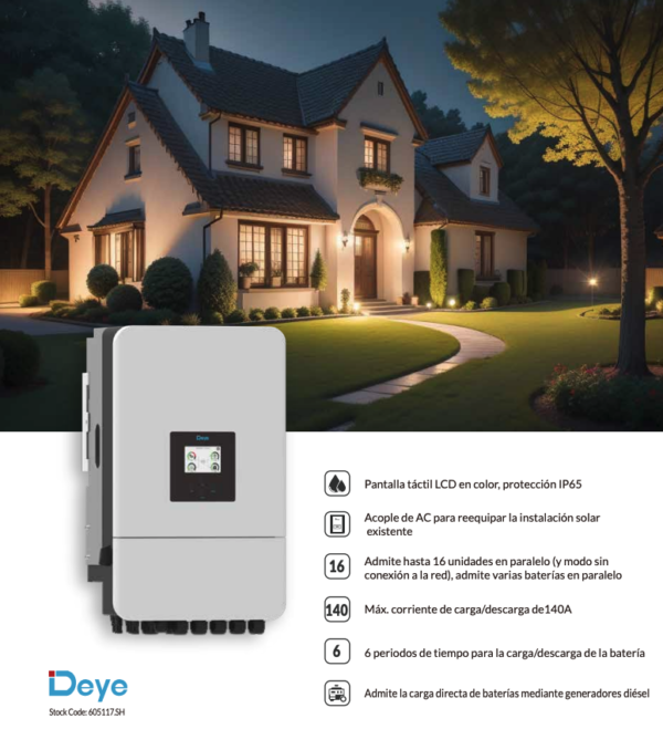 inversor solar hibrido 8kw deye ARSOLAR