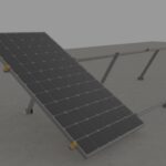 Estructura Aluminio p/6 Paneles Grandes Abierta - Losa / Chapa - 5 Apoyos SUNTRACK (Abierta 110/144)