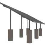 Estructura Aluminio p/6 Paneles Grandes Triangulo - Piso - 5 Apoyos SUNTRACK (Piso)