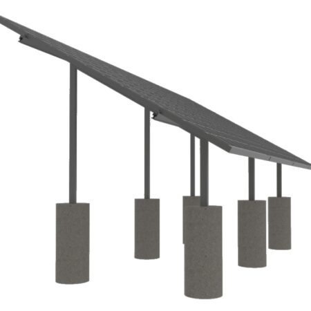 Estructura Aluminio p/6 Paneles Grandes Triangulo - Piso - 5 Apoyos SUNTRACK (Piso)