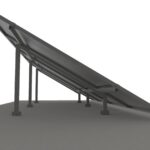 Estructura Aluminio p/6 Paneles Grandes Triangulo - Losa / Chapa - 5 Apoyos SUNTRACK (c/ Inclin)