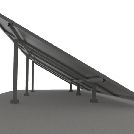 Estructura Aluminio p/6 Paneles Grandes Triangulo - Losa / Chapa - 5 Apoyos SUNTRACK (c/ Inclin)