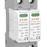 Protector Sobret C2 CC 2p 1000VCC 8/20us 20/40KA ETEK (EKU5-T2-40PV-2M1000)