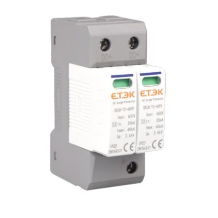 Protector Sobret C2 CC 2p 600VCC 8/20us 20/40KA ETEK (EKU5-T2-40PV-2M600)