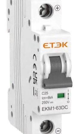Termomagnetica Din CC 1p 25A 250VCC ETEK (EKM1-63DC-1C25)