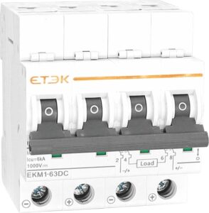 INGRESO MARTermomagnetica Din CC 4p 50A 1000VCC ETEK (EKM1-63DC-4C50)