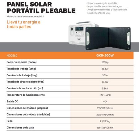 Panel Solar Plegable 200 wp