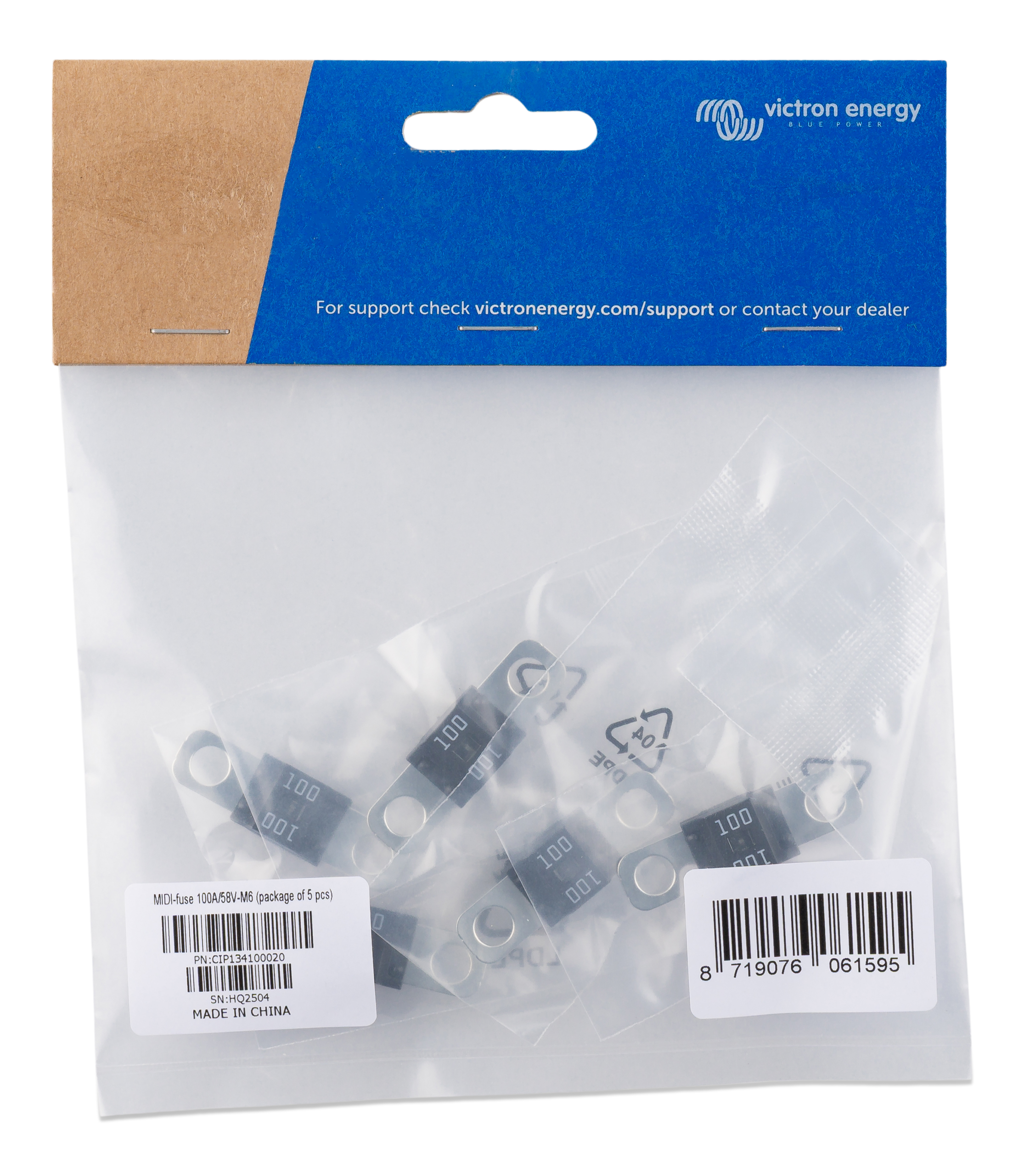 Fusible MIDI Victron 100 A 58 V (Pack x5) 1 Fusible MIDI Victron 100 A 58 V (Pack x5), imagen oficial
