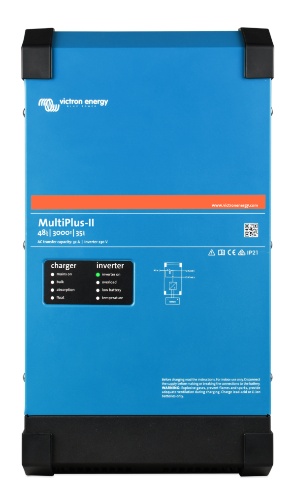 Victron MultiPlus-II 48/3000/35-32, inversor cargador 3 kVA, vista frontal