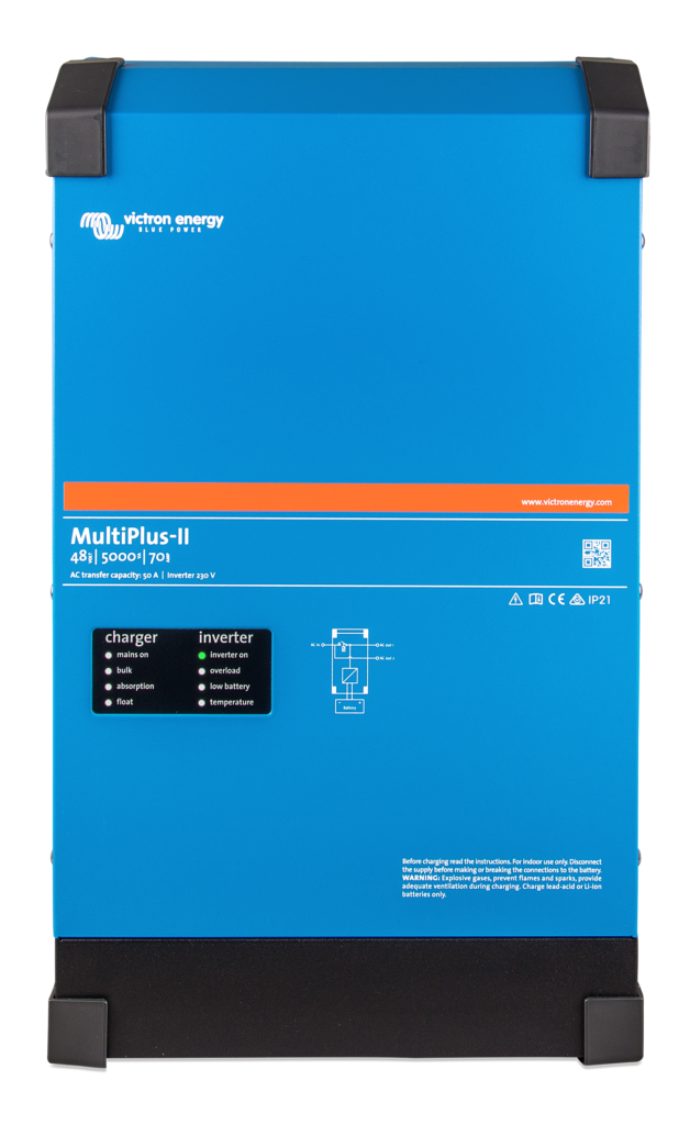 Victron MultiPlus-II 48/5000/70-50, inversor cargador 5 kVA, vista frontal