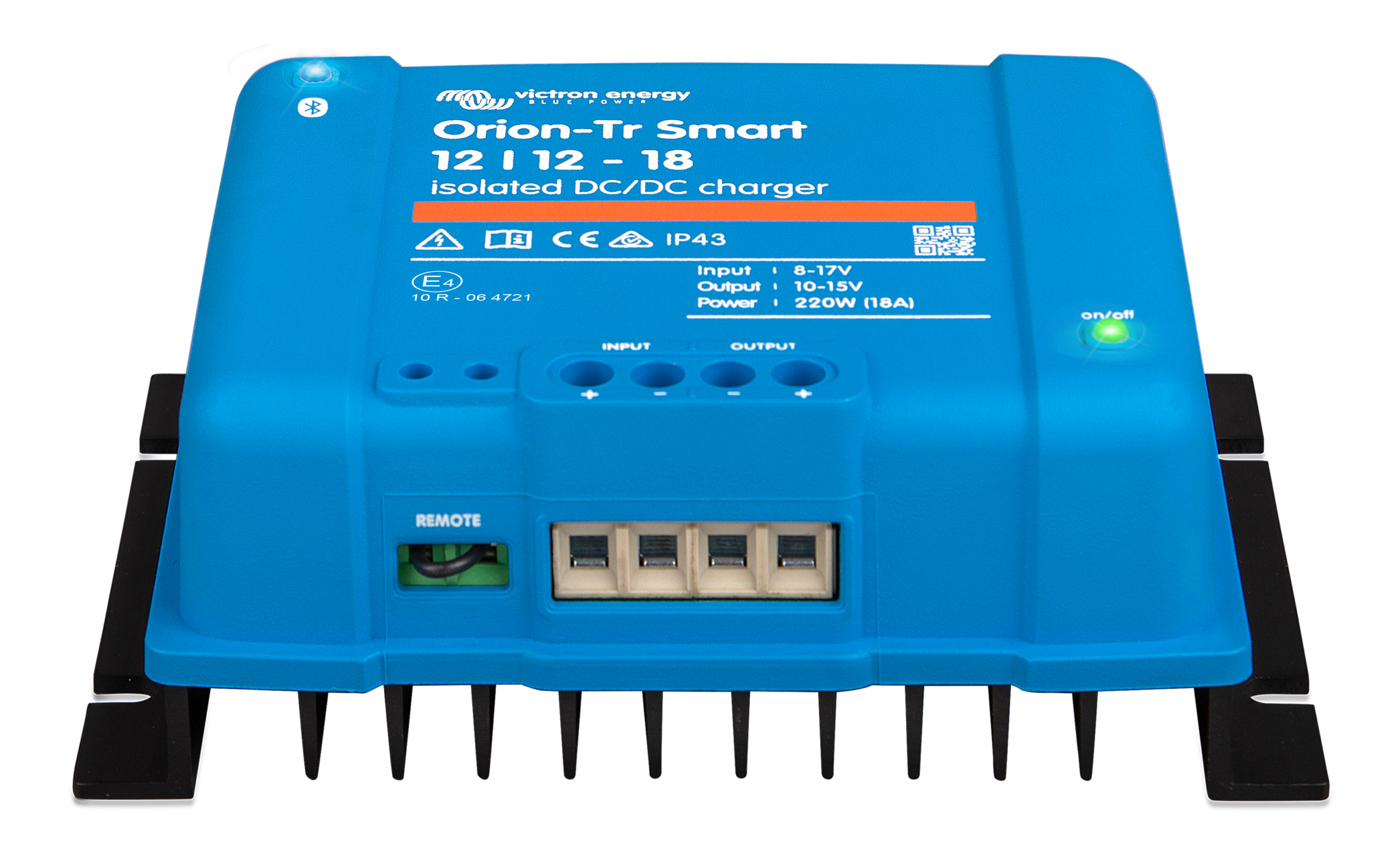 Cargador DC-DC Victron Orion-Tr Smart 12/12-18A 220 W Aislado 1 Cargador DC-DC Victron Orion-Tr Smart 12/12-18A, vista frontal