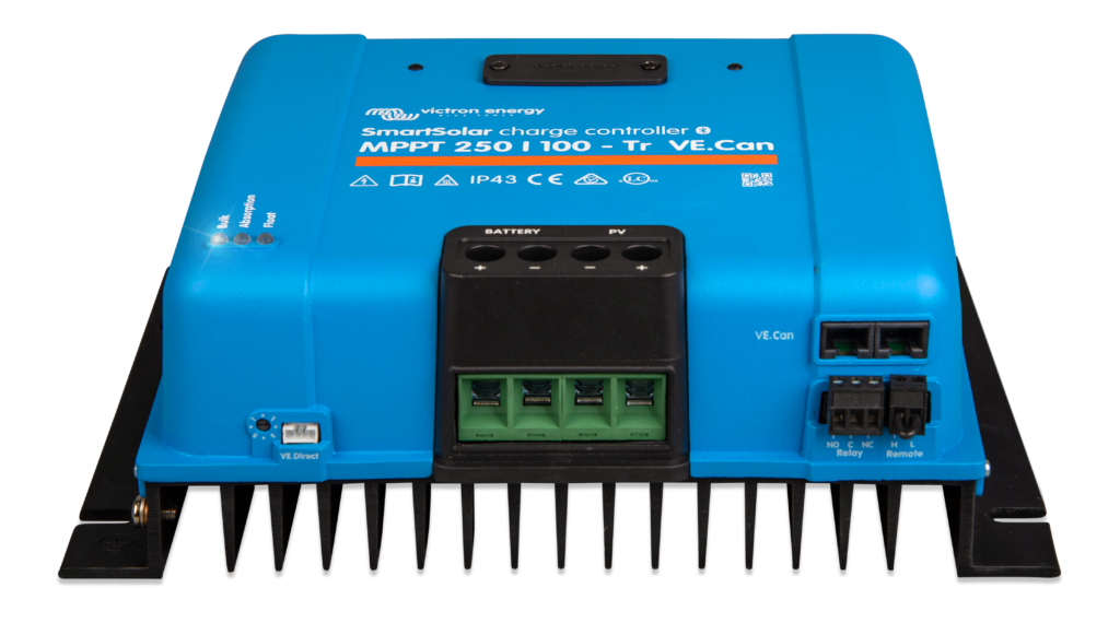 Regulador de carga Victron SmartSolar MPPT 250/100-Tr VE.Can, vista frontal