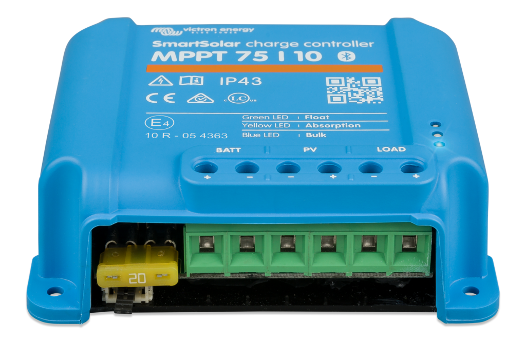 Regulador de carga Victron SmartSolar MPPT 75/10, vista frontal