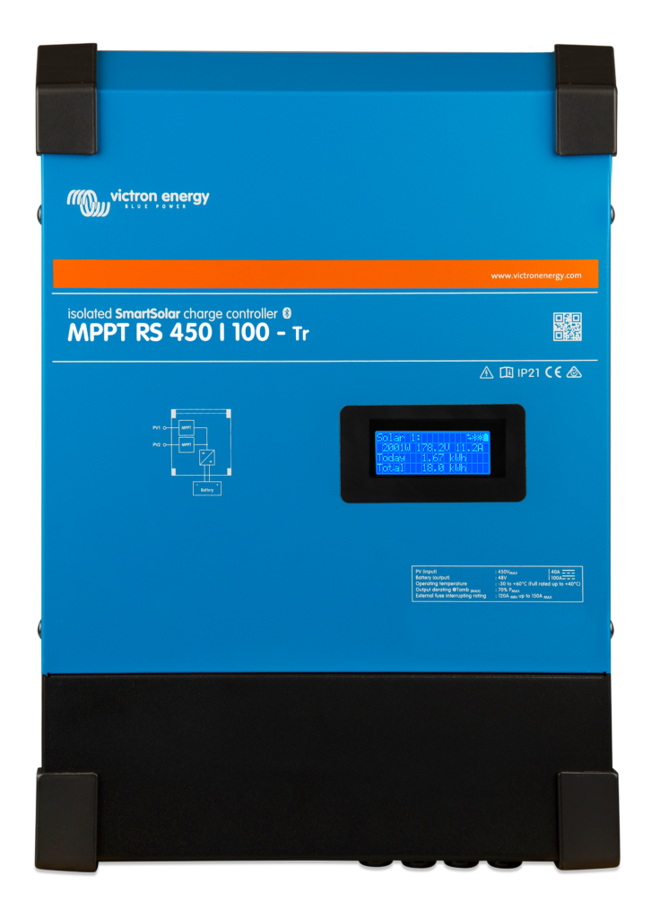 Regulador de carga Victron SmartSolar MPPT RS 450/100, vista frontal