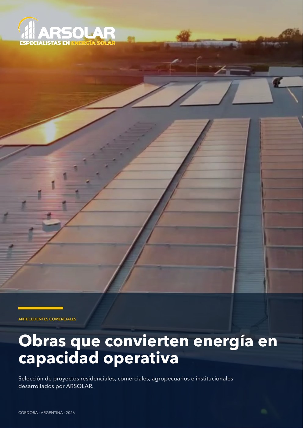 Portada de antecedentes comerciales de ARSOLAR
