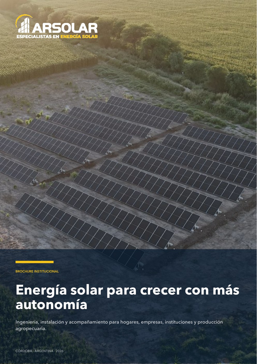 Portada del brochure institucional de ARSOLAR