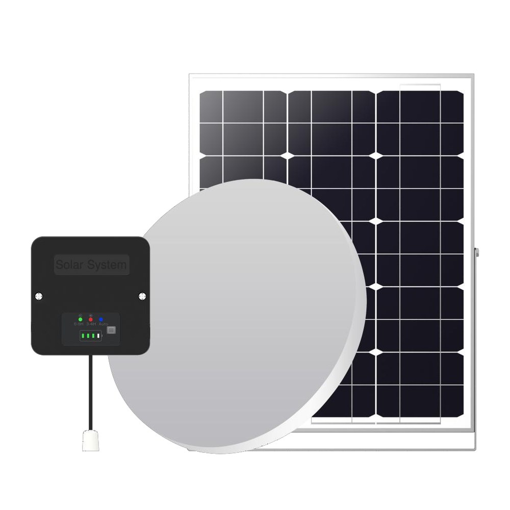 Kit de 2 plafones solares 500 lm c/u con panel de 35 W y control remoto | ARSOLAR