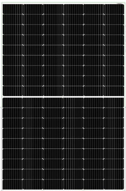 Panel solar Amerisolar 430 W AS-7M108-HC-430W, vista frontal