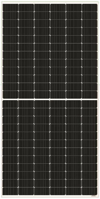 Panel solar Amerisolar 580 W AS-7M144N-HC-580W, vista frontal