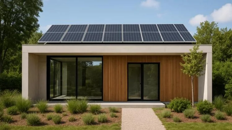 ARSOLAR Arquitectura y Construcción 3 Vivienda autosuficiente de diseño contemporáneo con paneles solares en la cubierta, imagen ilustrativa